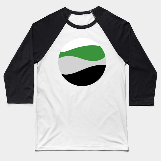 Demiromantic Waves Circle Baseball T-Shirt by JustGottaDraw